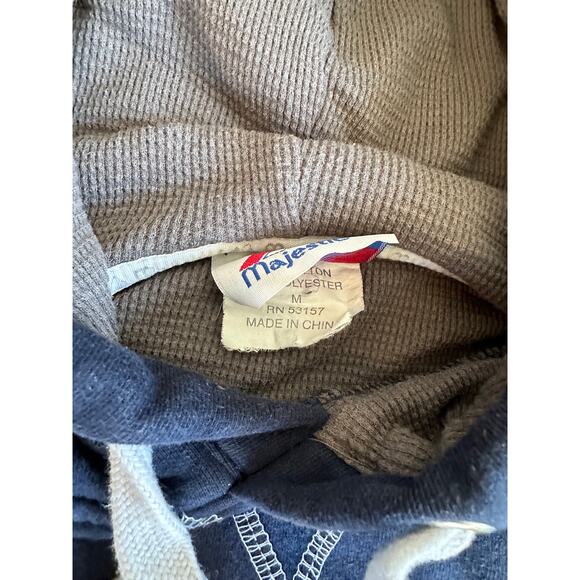 Majestic Men's KU Jayhawks Chenille Patch Logo Hoodie Sz. Medium - Picture 9 of 11